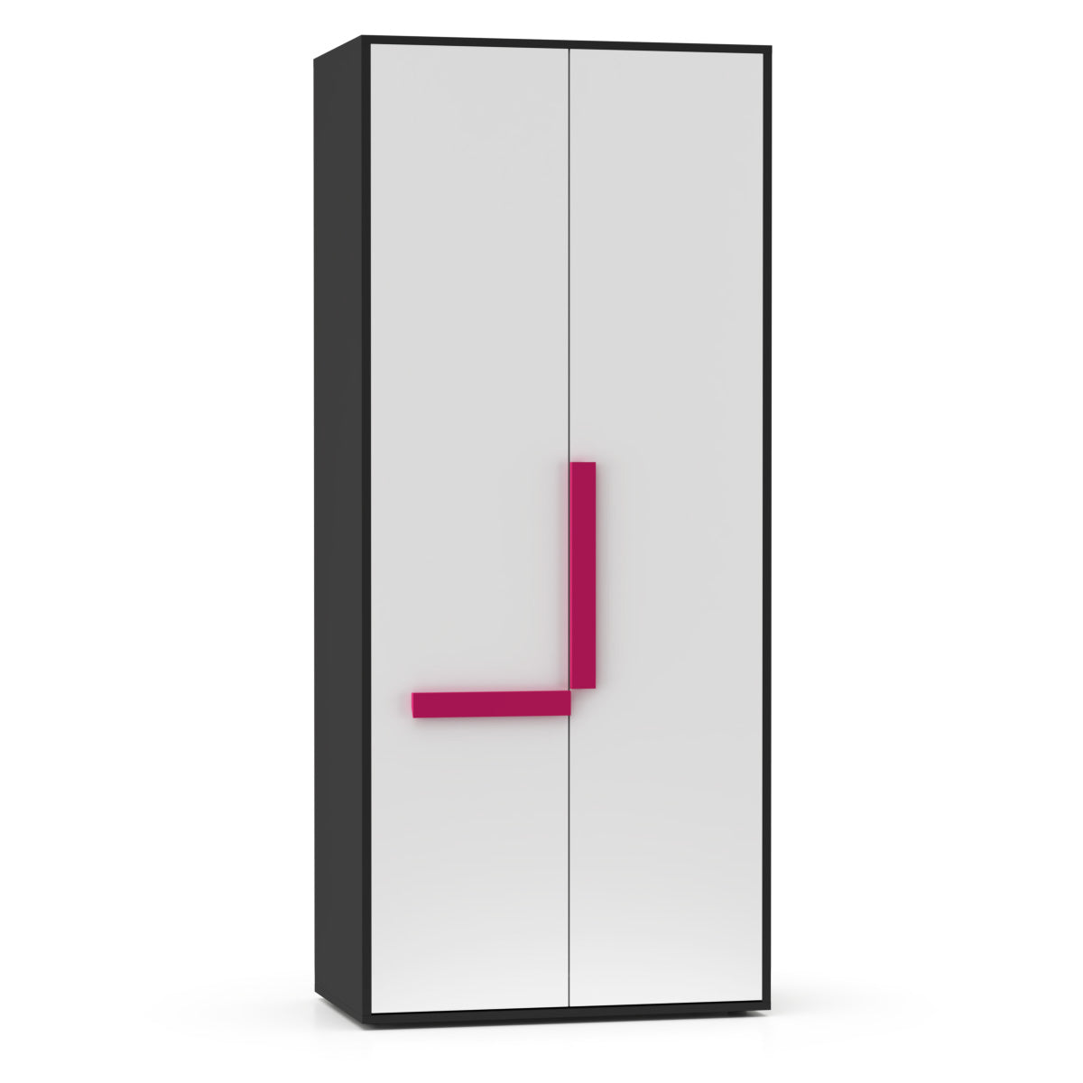 Ντουλάπα Δίφυλλη Alex 84x50x194 Γραφίτης-Λευκό 2 Πόρτες