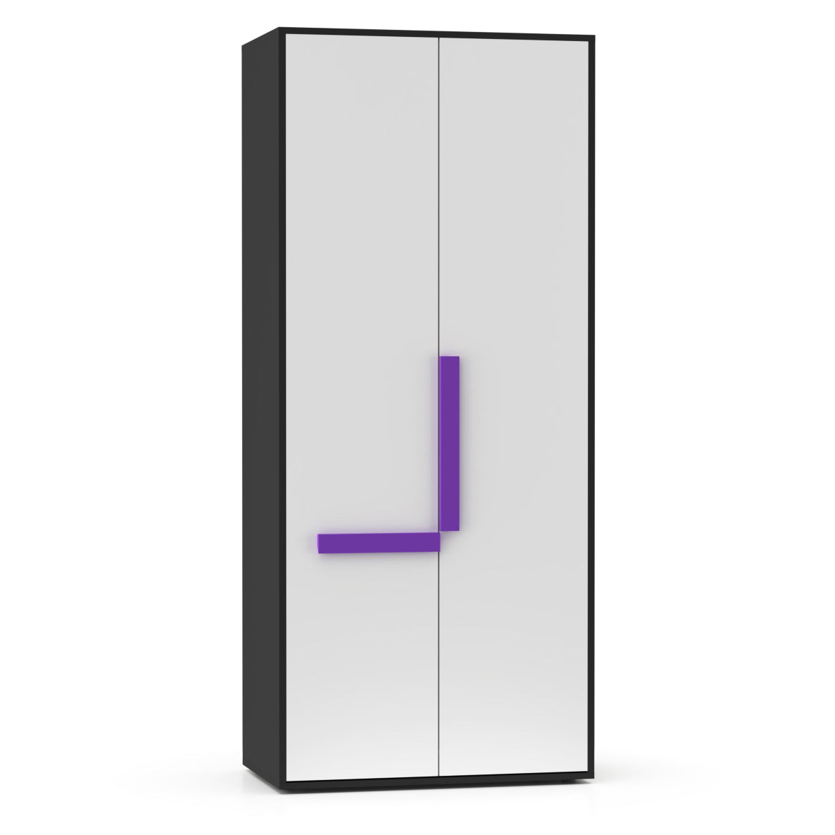 Ντουλάπα Δίφυλλη Alex 84x50x194 Γραφίτης-Λευκό 2 Πόρτες