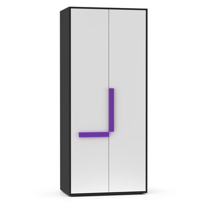 Ντουλάπα Δίφυλλη Alex 84x50x194 Γραφίτης-Λευκό 2 Πόρτες