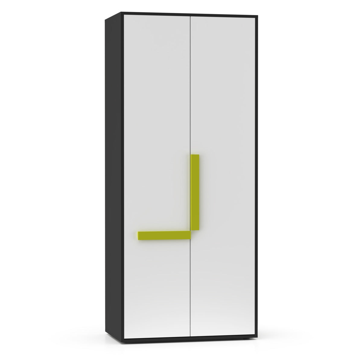 Ντουλάπα Δίφυλλη Alex 84x50x194 Γραφίτης-Λευκό 2 Πόρτες