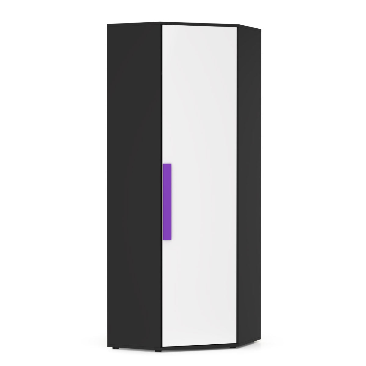 Ντουλάπα Μονόφυλλη Γωνιακή Alex 51x35/71x194 Γραφίτης-Λευκό