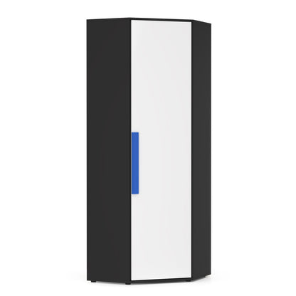 Ντουλάπα Μονόφυλλη Γωνιακή Alex 51x35/71x194 Γραφίτης-Λευκό