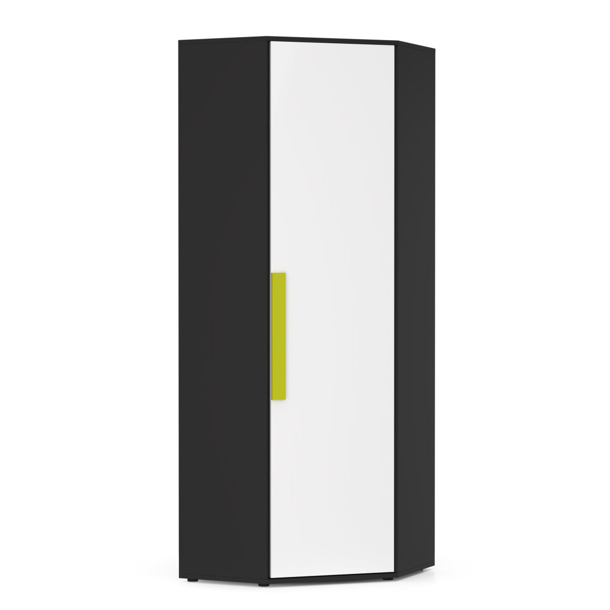 Ντουλάπα Μονόφυλλη Γωνιακή Alex 51x35/71x194 Γραφίτης-Λευκό