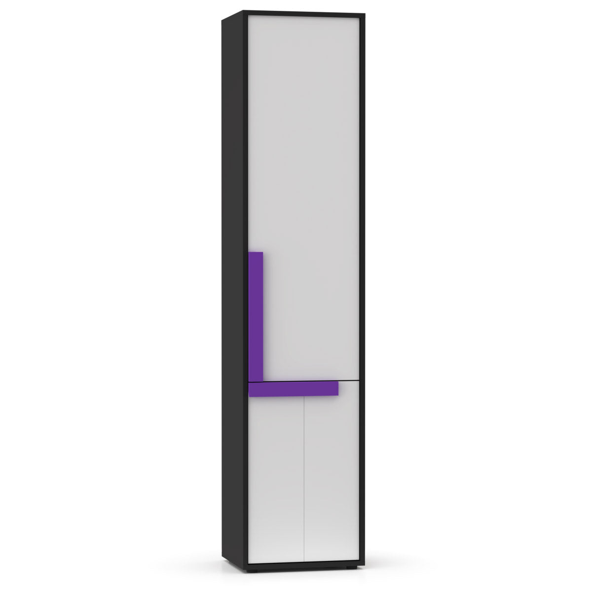 Ντουλάπα Μονόφυλλη Alex 44x36x194 Γραφίτης-Λευκό