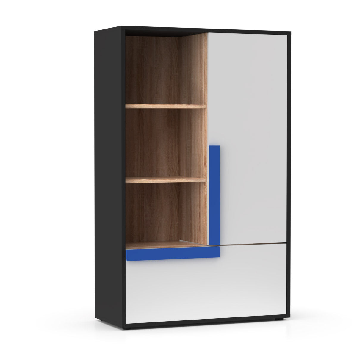 Ραφιέρα Alex 84x36x133 Γραφίτης-Σονόμα-Λευκό