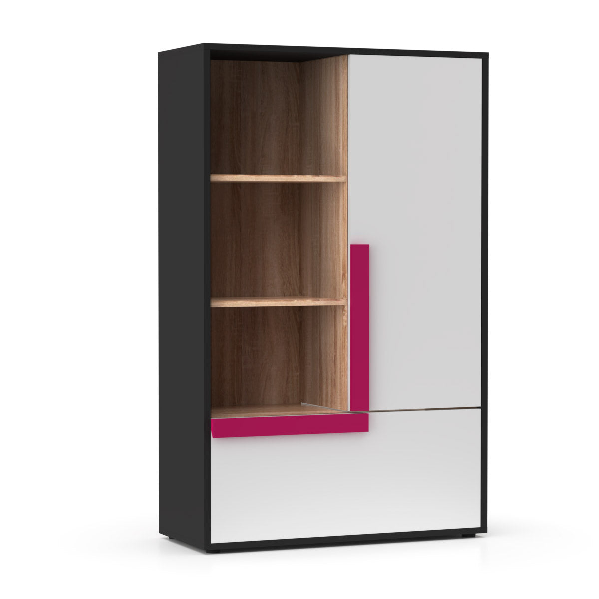 Ραφιέρα Alex 84x36x133 Γραφίτης-Σονόμα-Λευκό