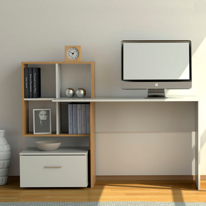 Γραφείο Λευκό με Φυσικό 149x50x105