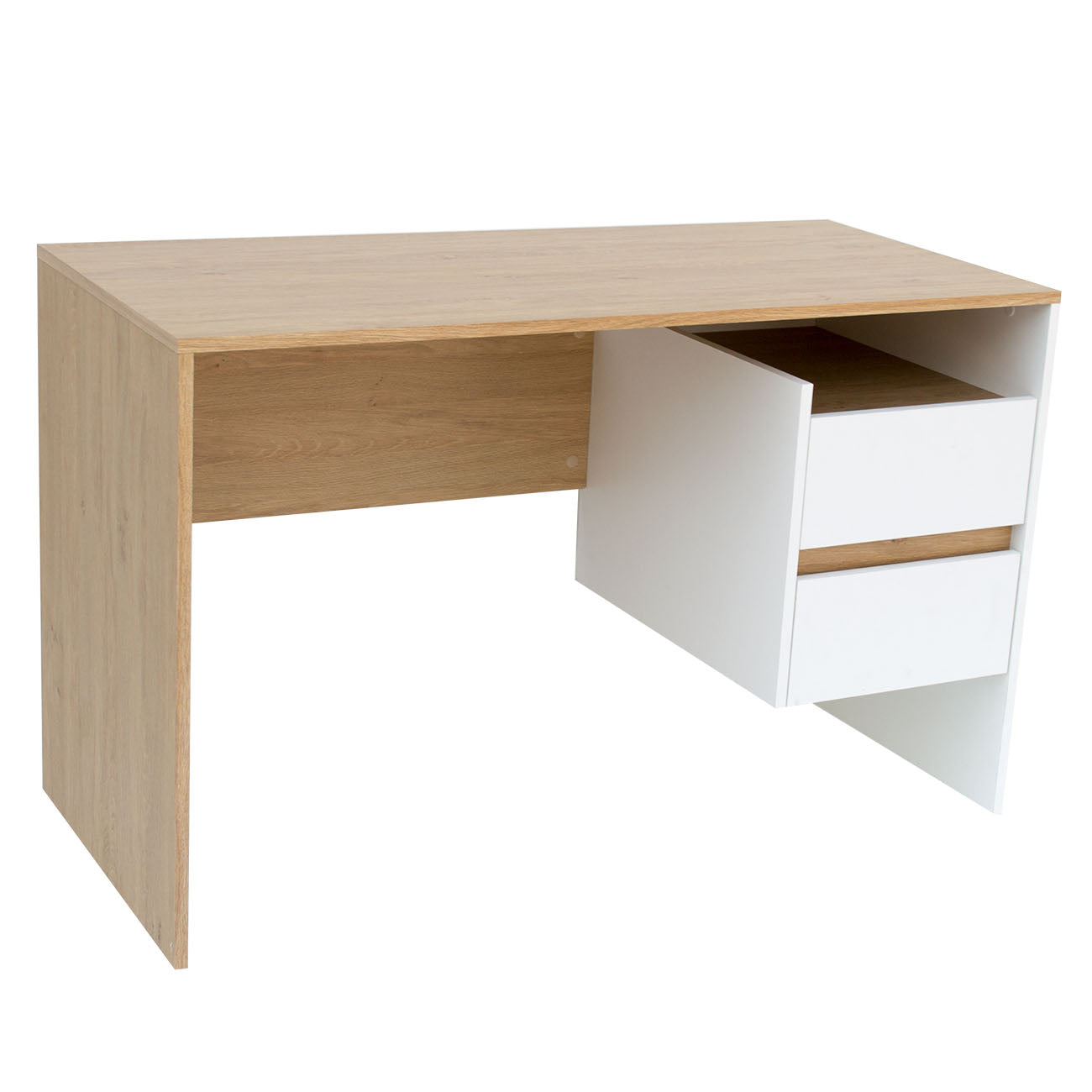 Γραφείο Ho Λευκό με Φυσικό Μοντέρνα Σχεδίαση με Συρτάρια 120x55x75