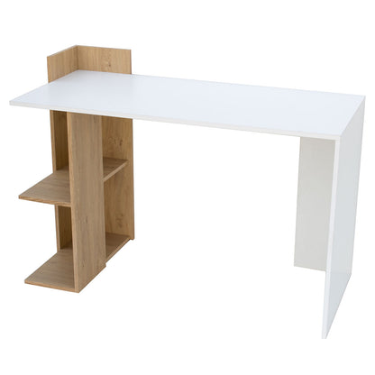 Γραφείο Λευκό με Φυσικό Μοντέρνα Σχεδίαση 120x55x85