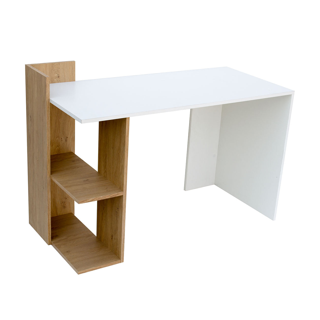 Γραφείο Λευκό με Φυσικό Μοντέρνα Σχεδίαση 120x55x85