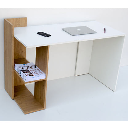 Γραφείο Λευκό με Φυσικό Μοντέρνα Σχεδίαση 120x55x85