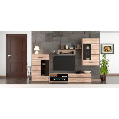 Σύνθεση Τηλεόρασης Solo 293x41x184 Sonoma με Wenge MDF Καμπυλωτό Τελείωμα
