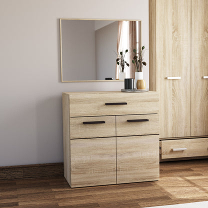 Μπουφές Solo 80x41x82 Sonoma με Wenge και MDF Καμπυλωτό Τελείωμα στις Πόρτες