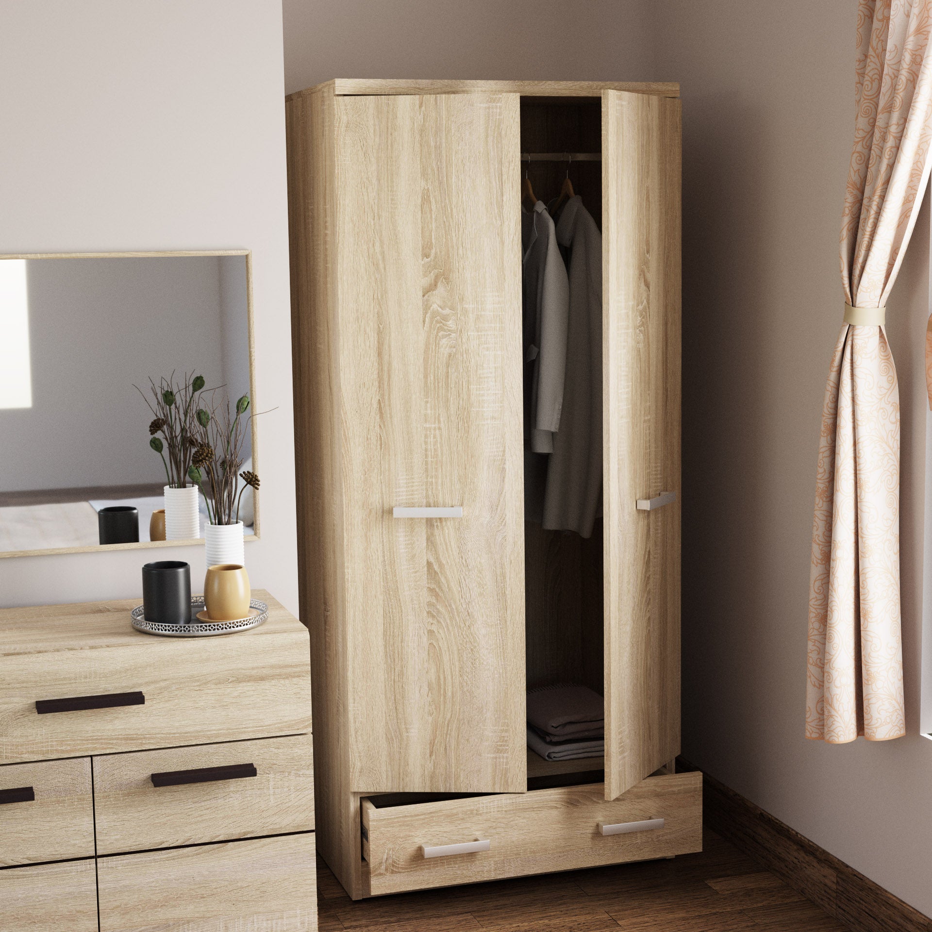 Ντουλάπα Δίφυλλη Top Mix Sonoma 80x57x183