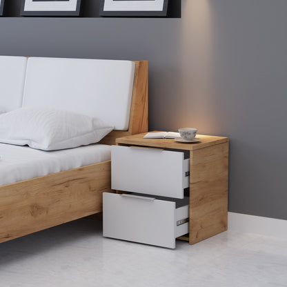 Κομοδίνο Avanti Χρυσός Δρυς-Λευκό 49.8x39.7x53.7