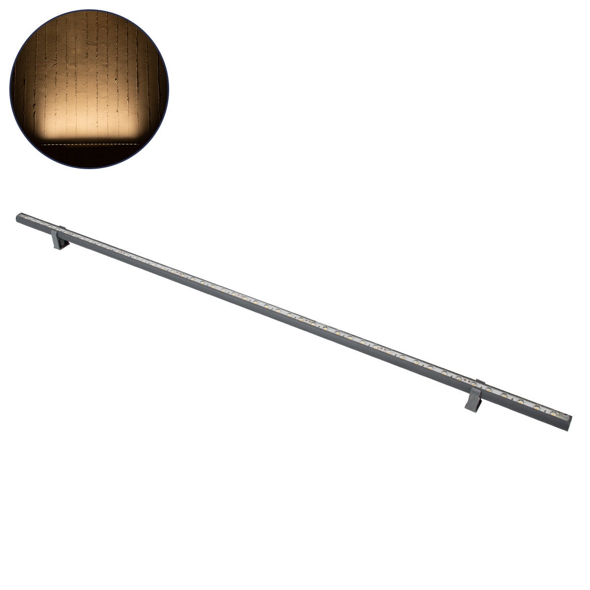 WASHER-STELLAR 90575 Μπάρα Φωτισμού Wall Washer LED 12W 1080lm 30° DC 24V Αδιάβροχο IP65 Θερμό Λευκό 2700K Dimmable - Γκρι Ανθρακί - Μ100 x Π2 x Υ1.8