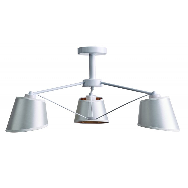 Φωτιστικό Πολύφωτο 3φ Μέταλλο/Αμπαζούρ Λευκό Ε27