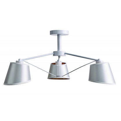 Φωτιστικό Πολύφωτο 3φ Μέταλλο/Αμπαζούρ Λευκό Ε27