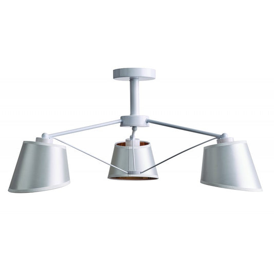 Φωτιστικό Πολύφωτο 3φ Μέταλλο/Αμπαζούρ Λευκό Ε27