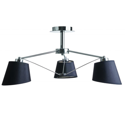 Φωτιστικό Πολύφωτο 3φ Μέταλλο/Αμπαζούρ Χρώμιο Ε27