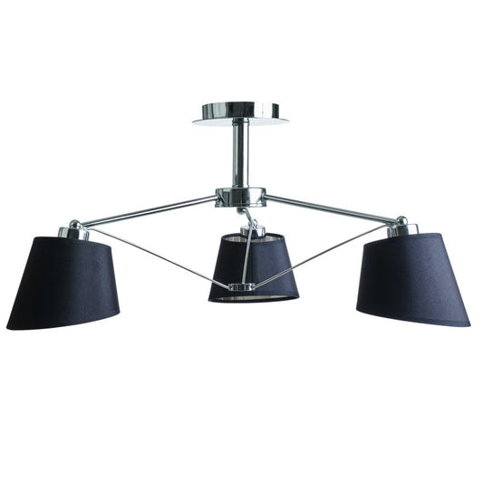 Φωτιστικό Πολύφωτο 3φ Μέταλλο/Αμπαζούρ Χρώμιο Ε27