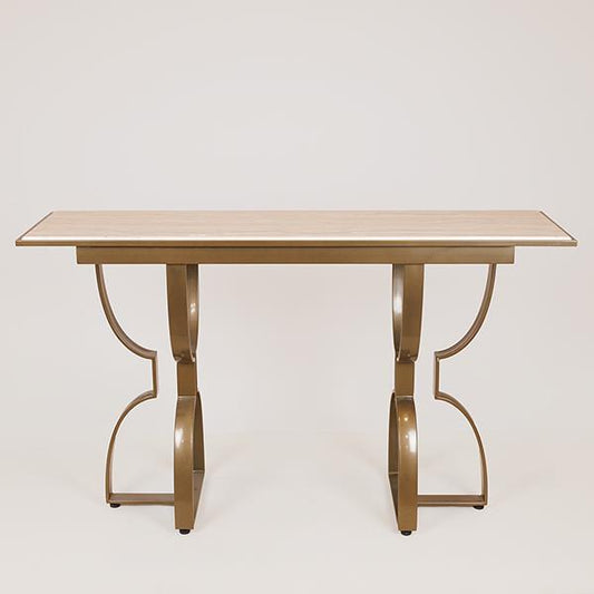 ΤΡΑΠΕΖΙ ΜΕΤΑΛΛΙΚΟ ΧΡΥΣΟ - ΛΕΥΚΟ 140x40x80