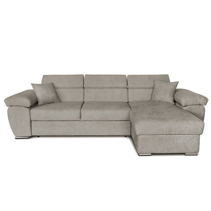 Γωνιακός Καναπές-Κρεβάτι Αναστρέψιμος Comy Μπεζ-Καφέ 286X160X75-90
