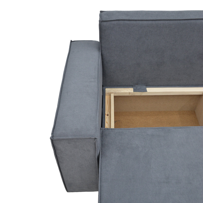 Γωνιακός Καναπές-Κρεβάτι Αναστρέψιμος Venzie Ύφασμα σε Γκρι Απόχρωση 283x214x83