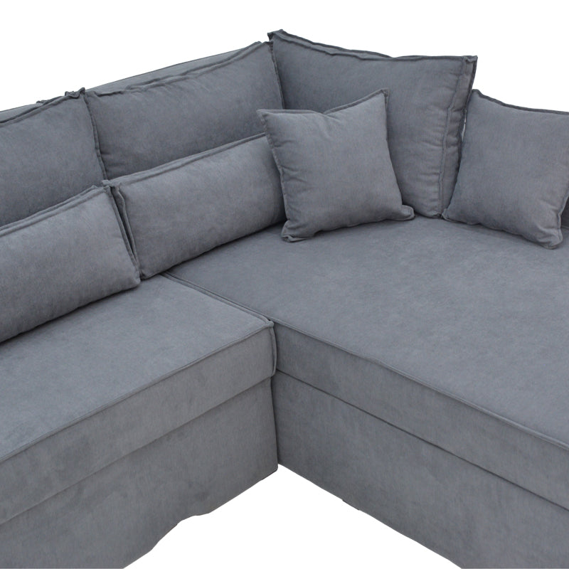 Γωνιακός Καναπές-Κρεβάτι Αναστρέψιμος Venzie Ύφασμα σε Γκρι Απόχρωση 283x214x83