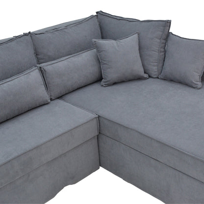 Γωνιακός Καναπές-Κρεβάτι Αναστρέψιμος Venzie Ύφασμα σε Γκρι Απόχρωση 283x214x83