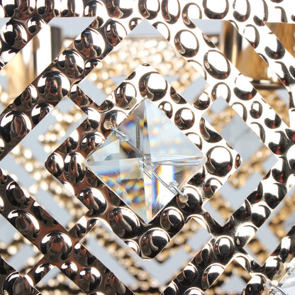 Φωτιστικό Μεταλλικό Κρεμαστό 3 x Ε27 Φ40x20 εκ. Χρυσό με Κρύσταλλα