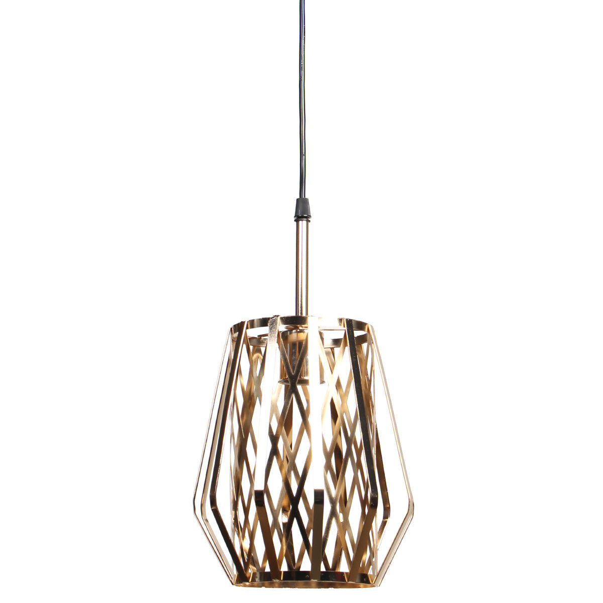 Φωτιστικό Μεταλλικό Κρεμαστό Μονόφωτο Ε27 Φ18x22 εκ. Χρυσό