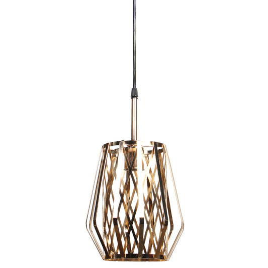 Φωτιστικό Μεταλλικό Κρεμαστό Μονόφωτο Ε27 Φ18x22 εκ. Χρυσό