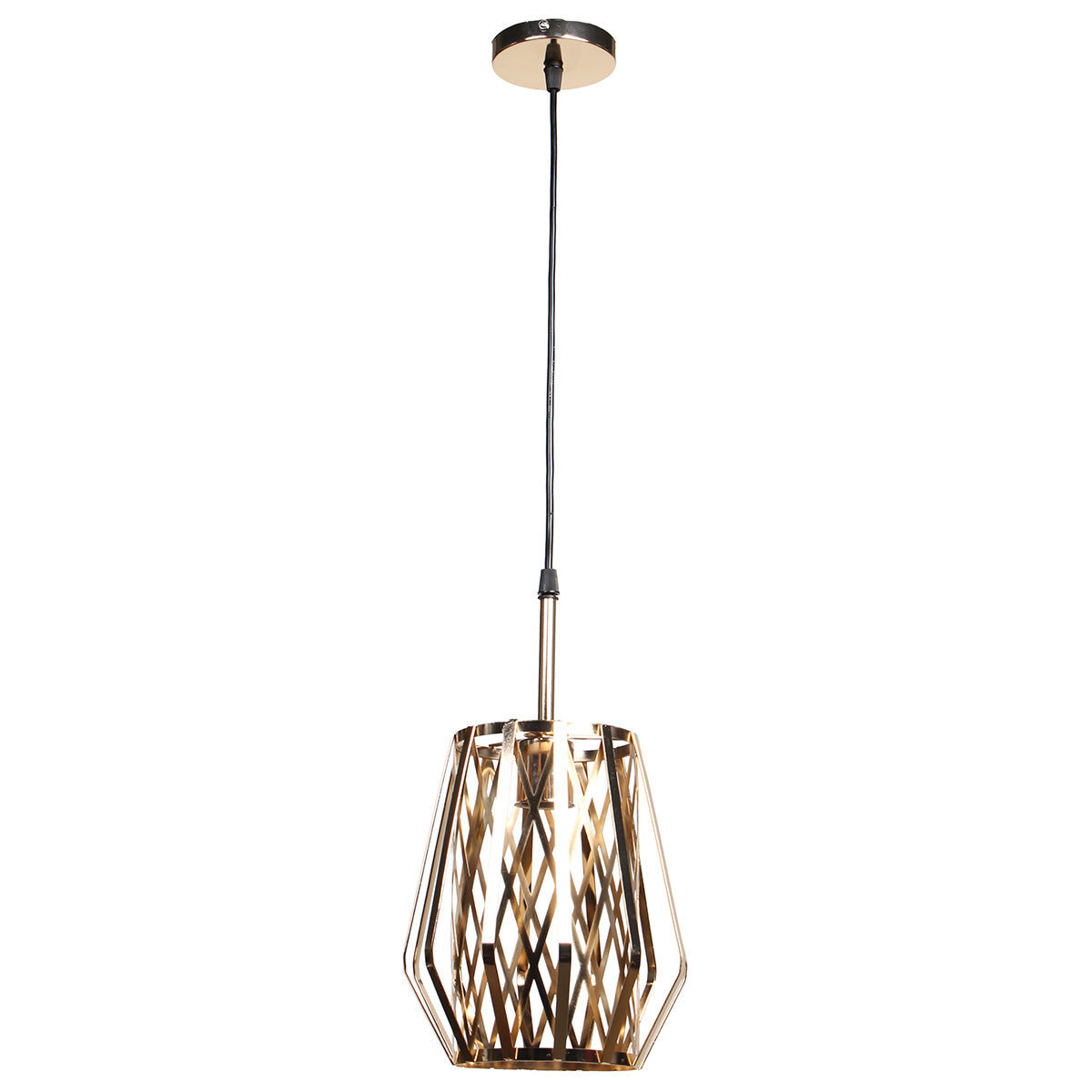 Φωτιστικό Μεταλλικό Κρεμαστό Μονόφωτο Ε27 Φ18x22 εκ. Χρυσό