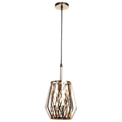 Φωτιστικό Μεταλλικό Κρεμαστό Μονόφωτο Ε27 Φ18x22 εκ. Χρυσό