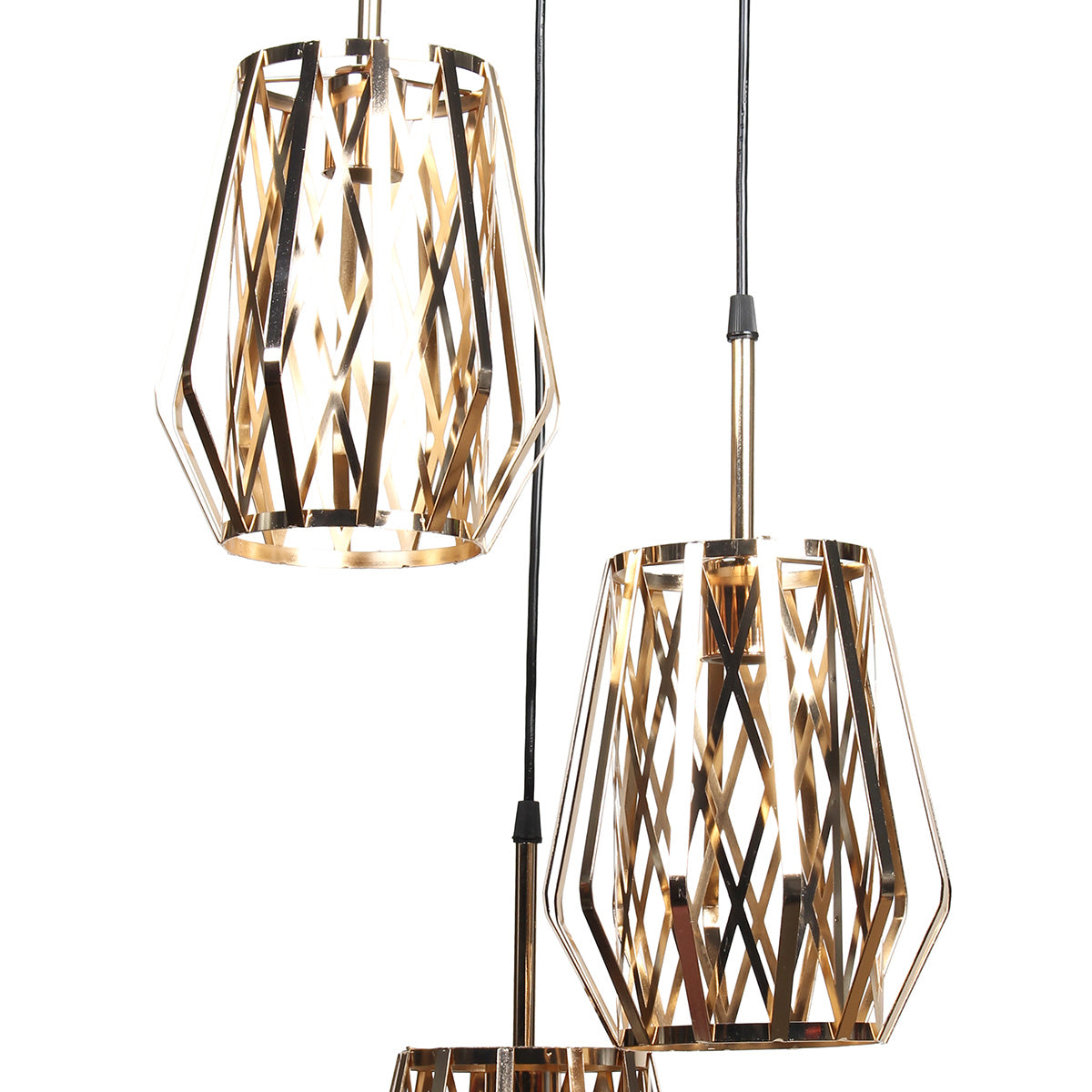 Φωτιστικό Μεταλλικό Κρεμαστό Άνισο 3 x Ε27 Φ23 εκ. Χρυσό