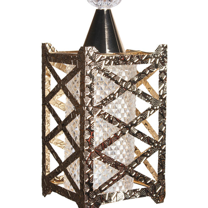 Φωτιστικό Μεταλλικό Κρεμαστό Άνισο 3 x Ε27 Φ23 εκ. Χρυσό με Ακρυλικά