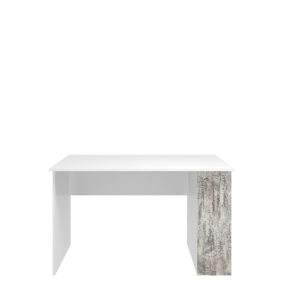 Γραφείο Pump Λευκό με Μοντέρνα Διακόσμηση και Ράφια 120x60x73