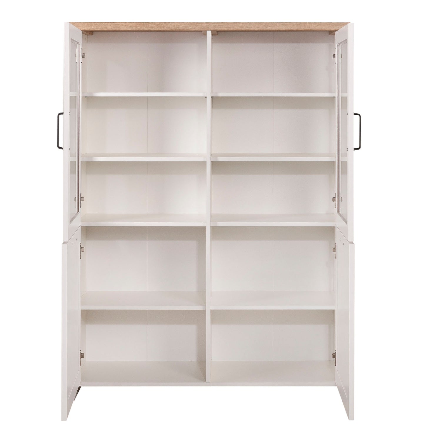 Βιτρίνα Verne Δίφυλλη Λευκό-Φυσικός Δρυς 114.8x37.2x153