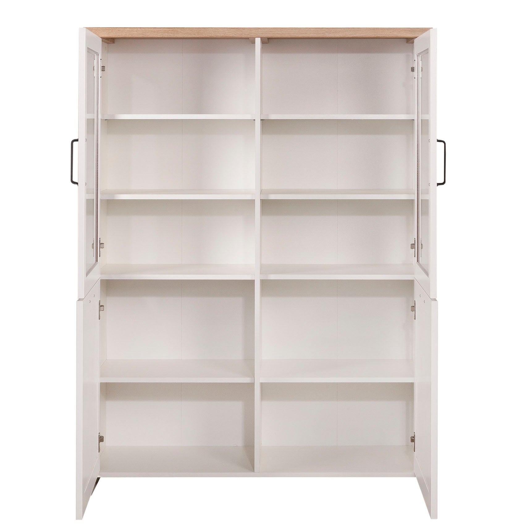 Βιτρίνα Verne Δίφυλλη Λευκό-Φυσικός Δρυς 114.8x37.2x153