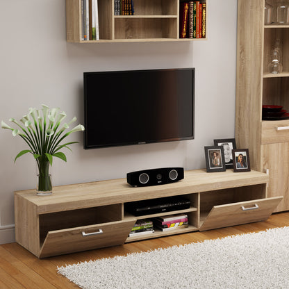 Έπιπλο TV Damis 200x45x39 με MDF Διακόσμηση Sonoma