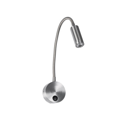 GOOSE 61691 Φωτιστικό Τοίχου - Απλίκα LED 3W 300lm 36° AC 220-240V IP20 - Reading Light - Θερμό Λευκό 2700K Ασημί Αλουμίνιο - Μ6.5 x Π22.5 x Υ23cm