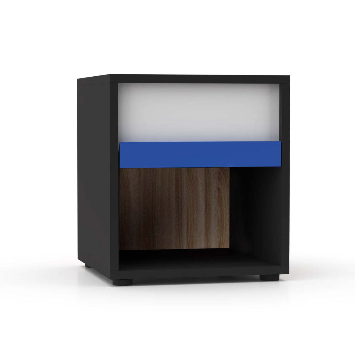 Κομοδίνο Alex Γραφίτης-Λευκό-Σονόμα Συρτάρι 36x36εκ