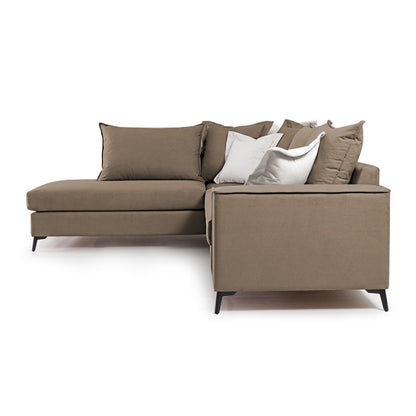 Γωνιακός Καναπές Δεξιά Γωνία Romantic Ύφασμα Mocha-Cream 290x235x95
