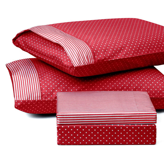 Σετ Σεντόνια Μονά Πουά Joy Art 1680 170x240εκ Κόκκινο