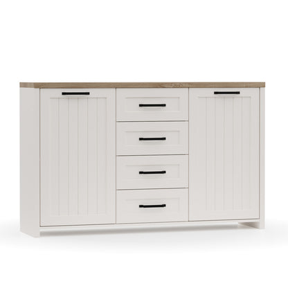 Μπουφές Verne 147.9x37.2x91.8 Λευκό-Φυσικό Δρυς