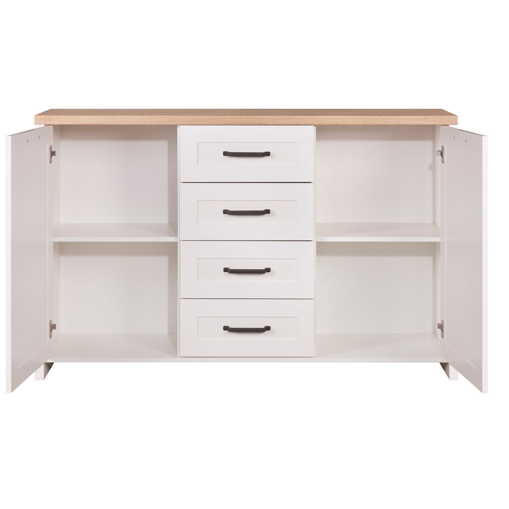 Μπουφές Verne 147.9x37.2x91.8 Λευκό-Φυσικό Δρυς