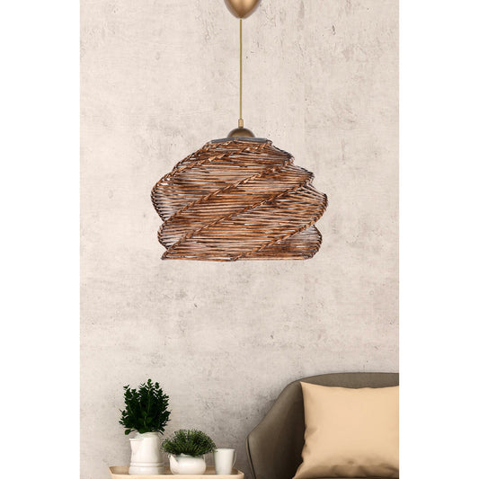 Κρεμαστό Φωτιστικό Μονόφωτο Καφέ Φ35x80 E27