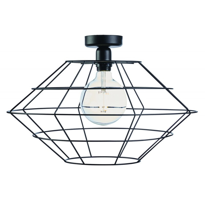 Φωτιστικό Μονόφωτο Οροφής Μέταλλο Μαύρο Ε27 Φ50