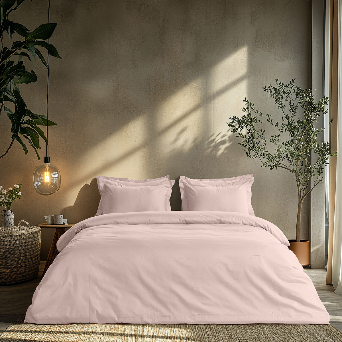 Σετ Σεντόνια Διπλά Art 1700 Harmony 200x270εκ Ροζ